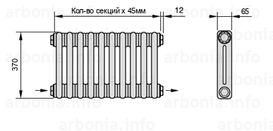 Схема (чертеж) радиатор